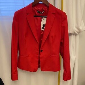 Mango red woman’s suit, blazer and pants brand new with tags